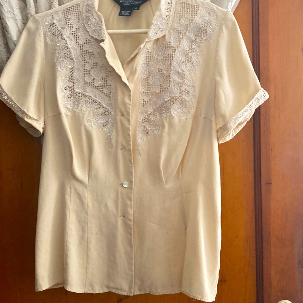 J PETERMAN WOMEN SILK Casual Suit FORMAL BLOUSE